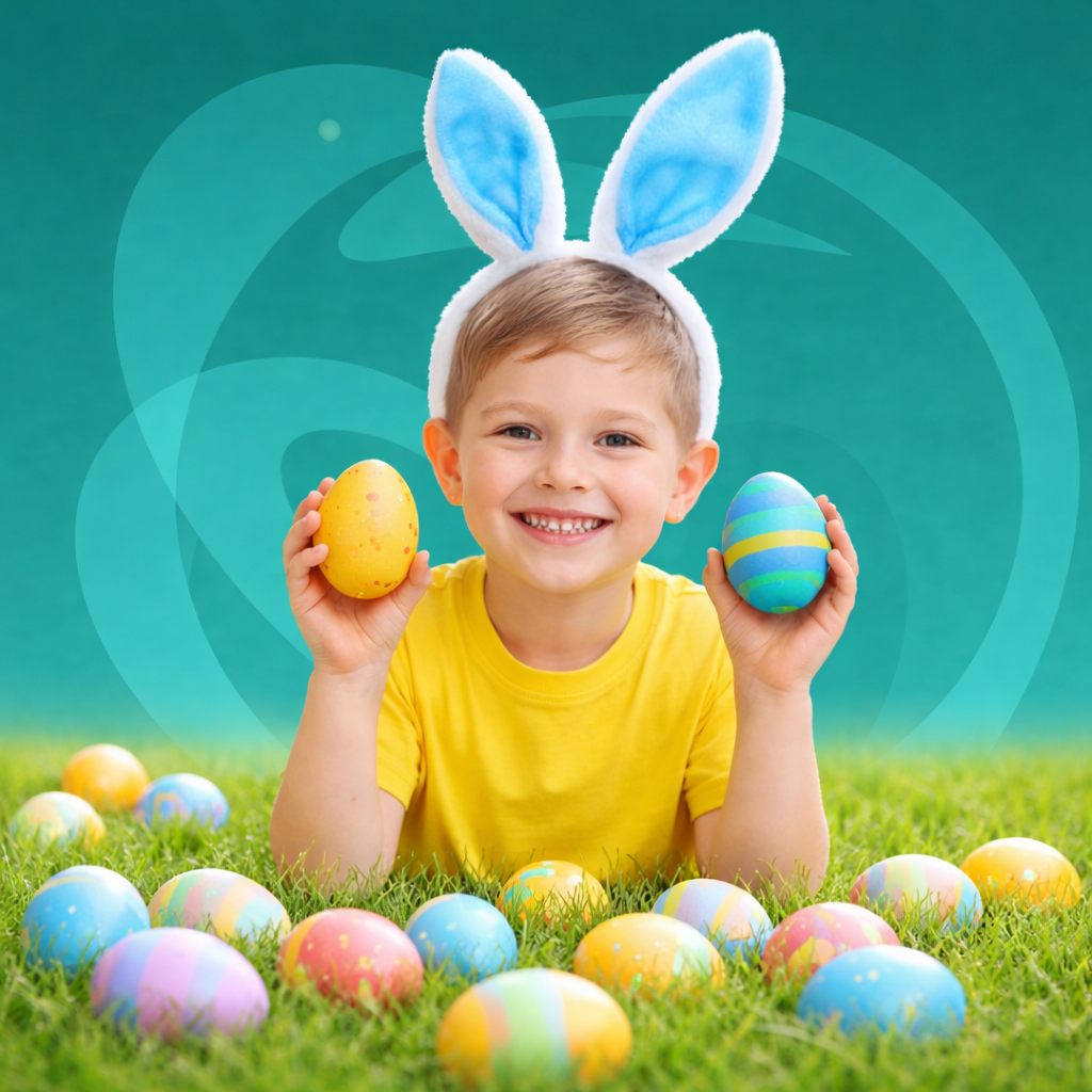 Easter joy with colourful eggs